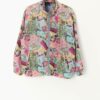 Vintage Silk Bomber Jacket In Pastel Pink With European Adventure City Print Medium Large