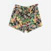 1950s Vintage Womens Shorts With Tropical Plant Artistic Print Medium