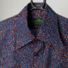 70s Vintage Floral Print Shirt In Navy With Long Sleeves Medium 2