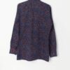 70s Vintage Floral Print Shirt In Navy With Long Sleeves Medium 3