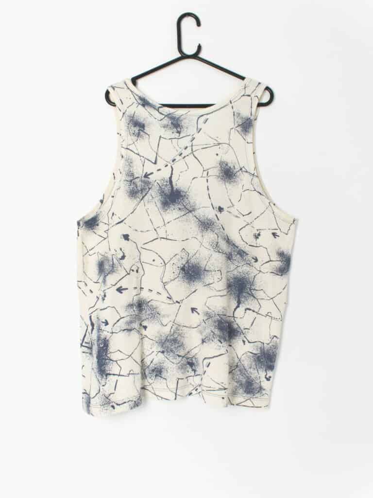 80s sports vest with artistic spray paint effect pattern XL St Cyr