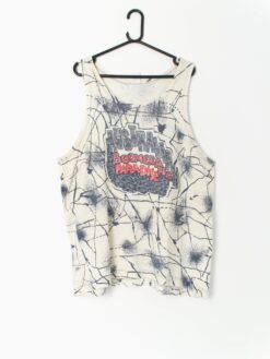 80s Sports Vest With Artistic Spray Paint Effect Pattern Xl