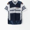 90s Vintage Adidas Sports T Shirt Navy With Bold Orange Print Age 11 12