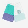 90s Vintage Baggy Cotton Shorts With Green And Purple Colour Block Large