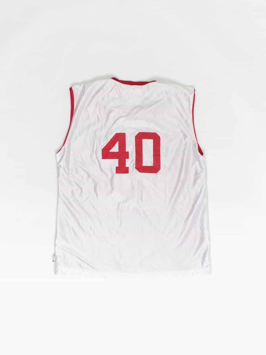 90s Vintage Converse Basketball Jersey Red And White Reversible Medium 4