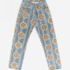 90s Vintage Oxbow Jeans 25 X 29 Sun Patterned Jeans With High Rise Tapered Leg W25 X L29