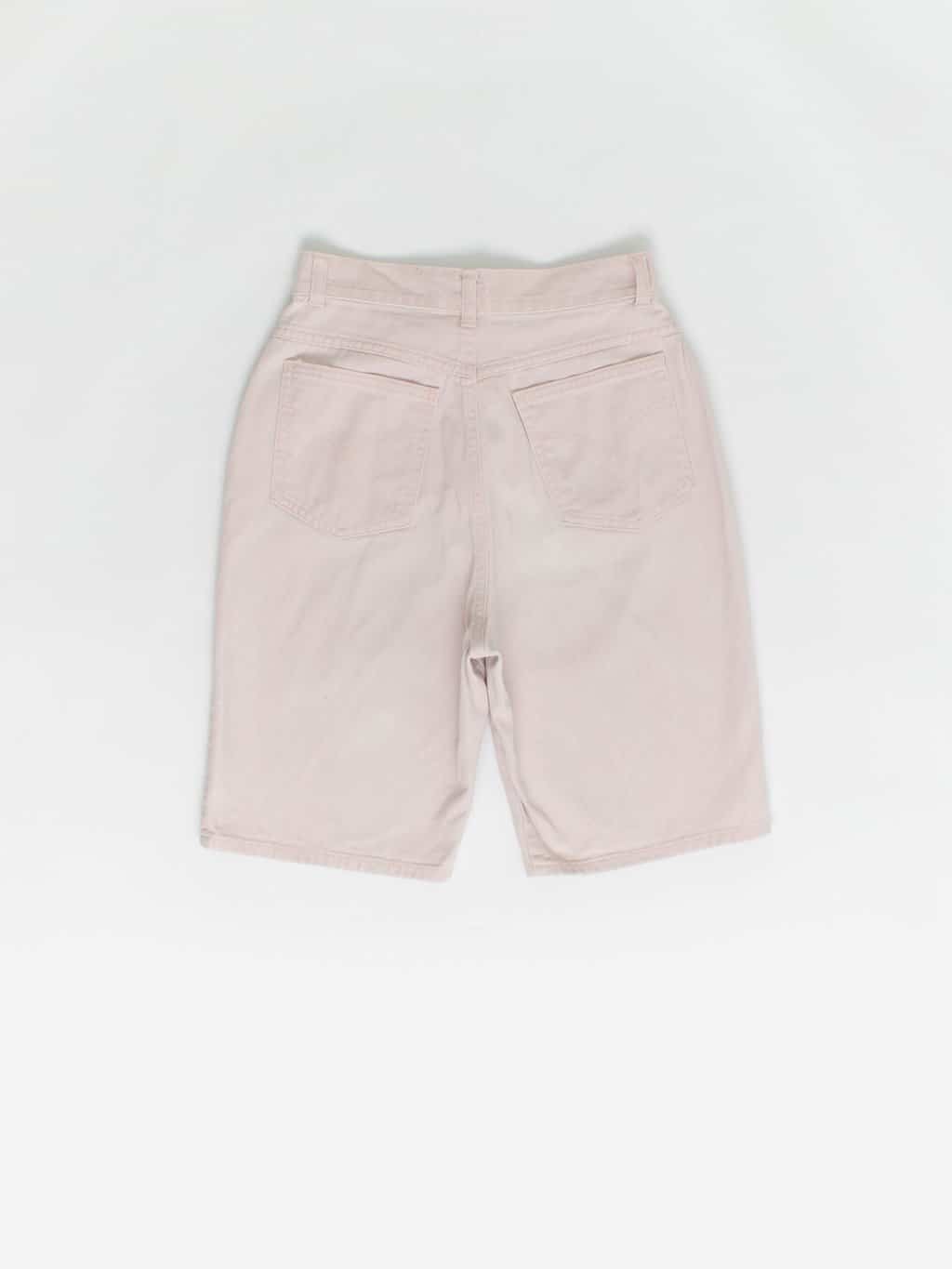 90s Vintage St Michael Shorts Pastel Pink Light Wash Denim Waist 26 Small 2