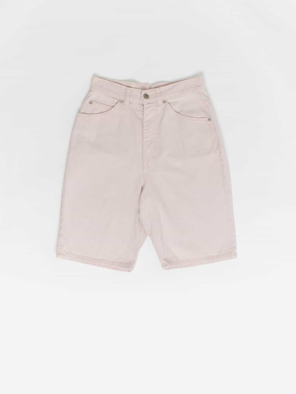 90s Vintage St Michael Shorts Pastel Pink Light Wash Denim Waist 26 Small