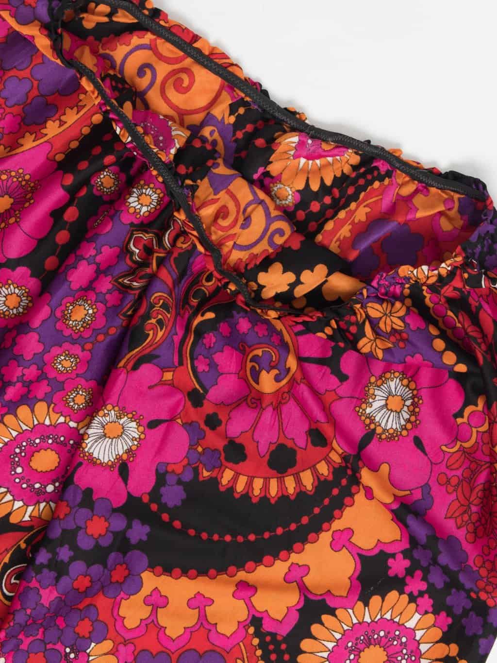 Vintage 70s Maxi Skirt With Psychedelic Floral Print 30 Waist Medium Large 2