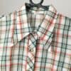 Vintage 70s Shirt With Dagger Collar And Plaid Design In Green And Orange Large 2