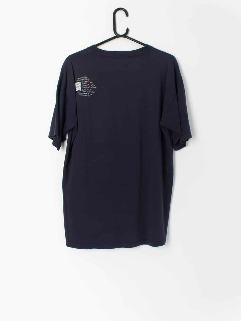 Vintage 80s Fido Dido T Shirt Navy With Bold Purple Print Large Xl 3