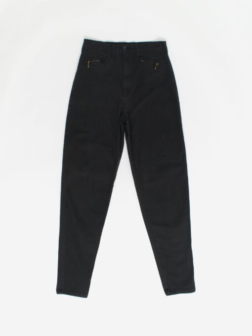 Vintage Black Tapered Trousers 27 X 30 Made In Italy 90s