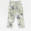 Vintage Cropped Capri Trousers 30 X 245 Green Floral Print