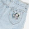 Vintage Denim Hotpants In Light Blue Wash With Elvis Pocket Patch Small Medium 2