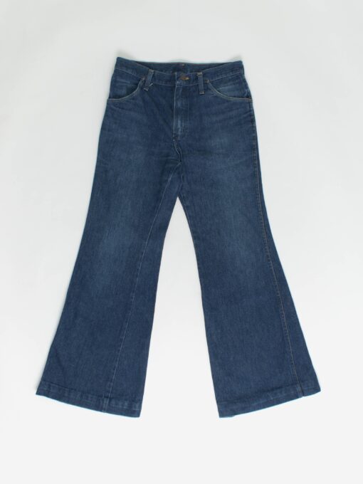 Vintage Flared Wrangler Jeans 30 X 30 Blue Dark Wash 70s