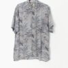 Vintage Hawaiian Shirt Grey With Amazon Jungle Print Medium
