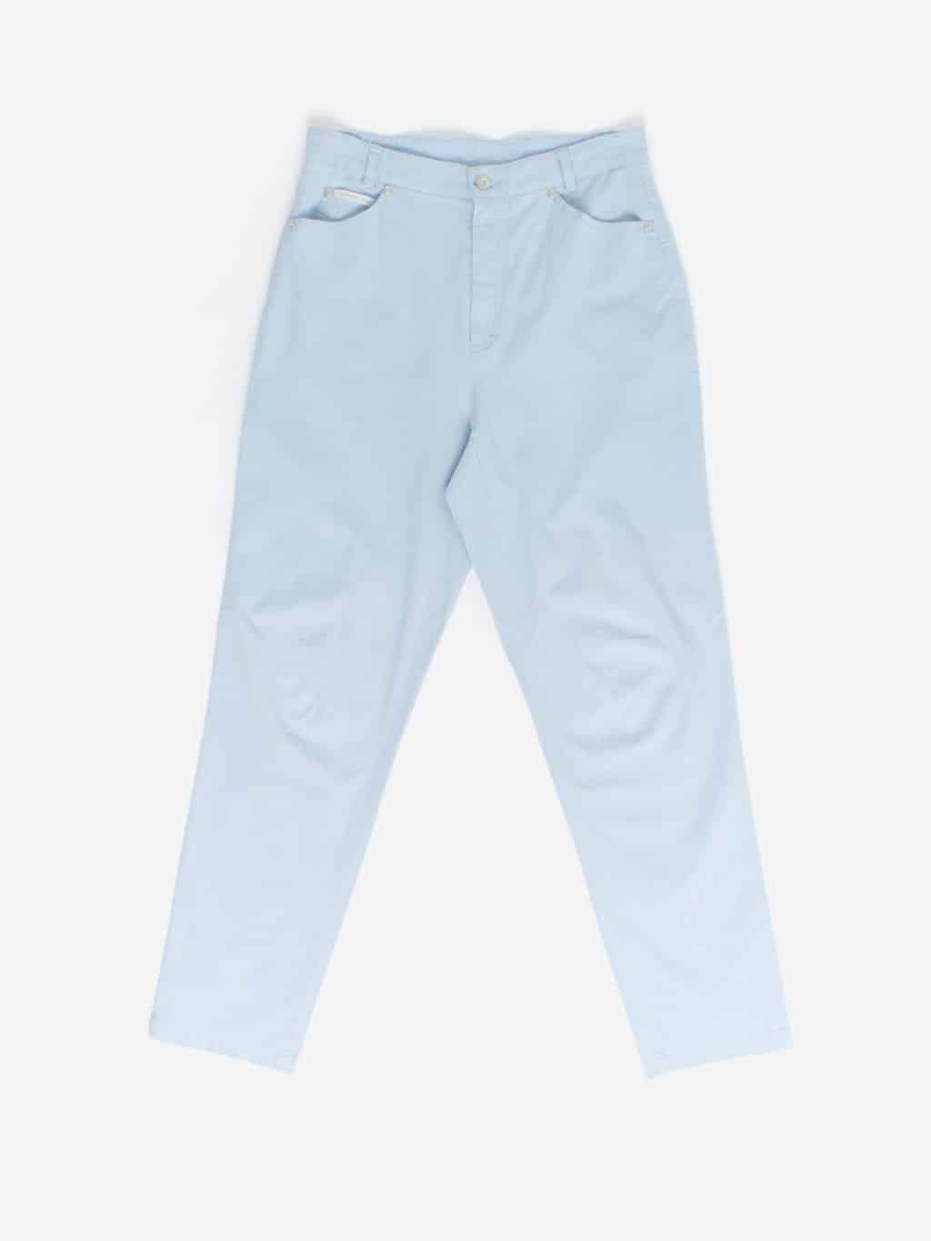 Vintage High Rise Pale Blue Jeans With Stretch Medium