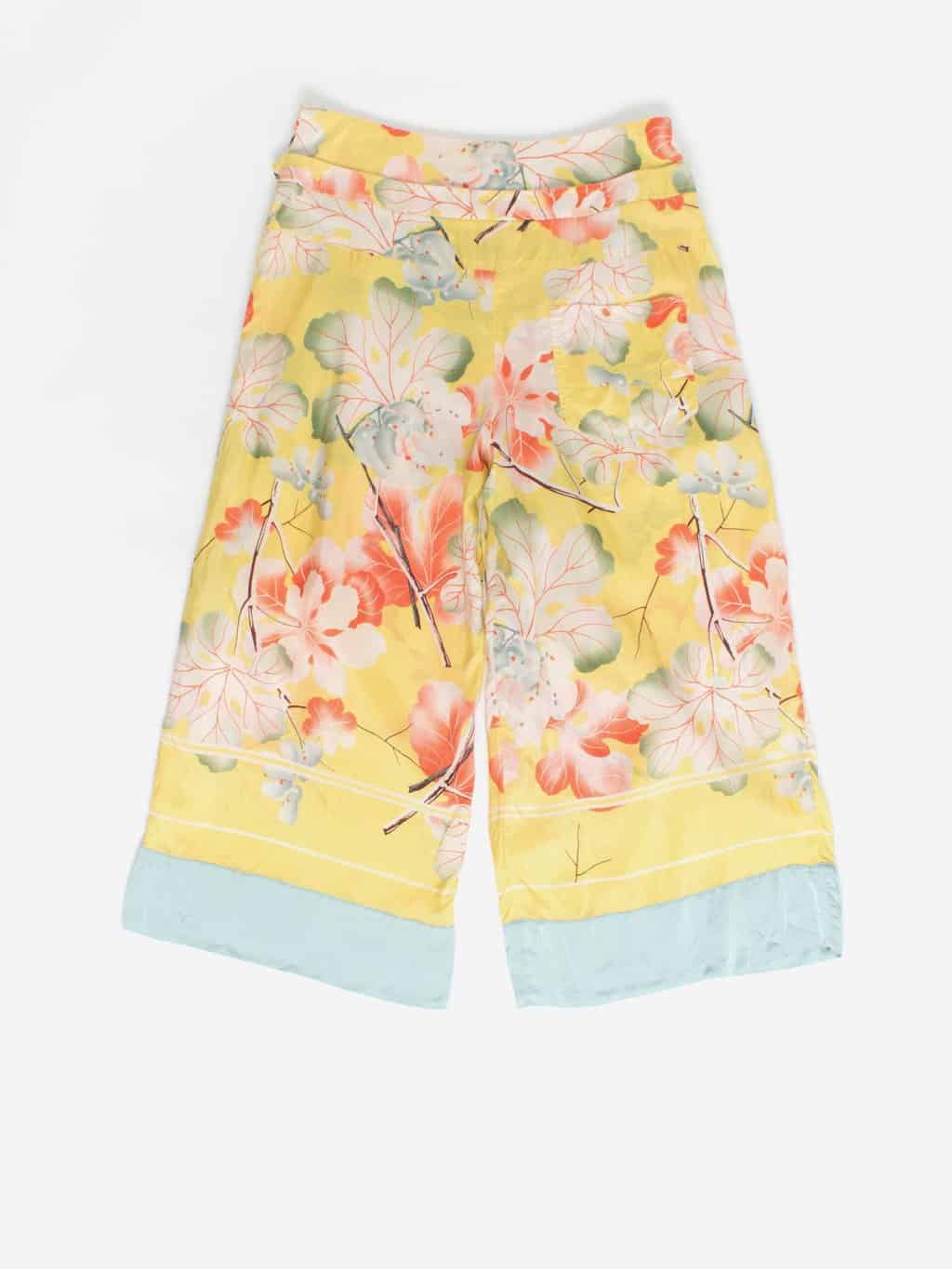 Vintage Isola Marras Floral Silk Trousers 32 Waist With A Pretty Floral Pattern Cropped Trousers Large 3