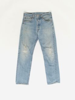 Vintage Levis 501 Jeans 29 X 29 Blue Stonewash Usa Made 90s Distressed Denim