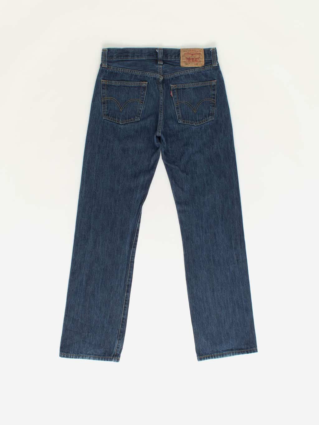 Vintage Levis 501 Jeans 29 X 305 Dark Blue Mid Wash Y2k 3