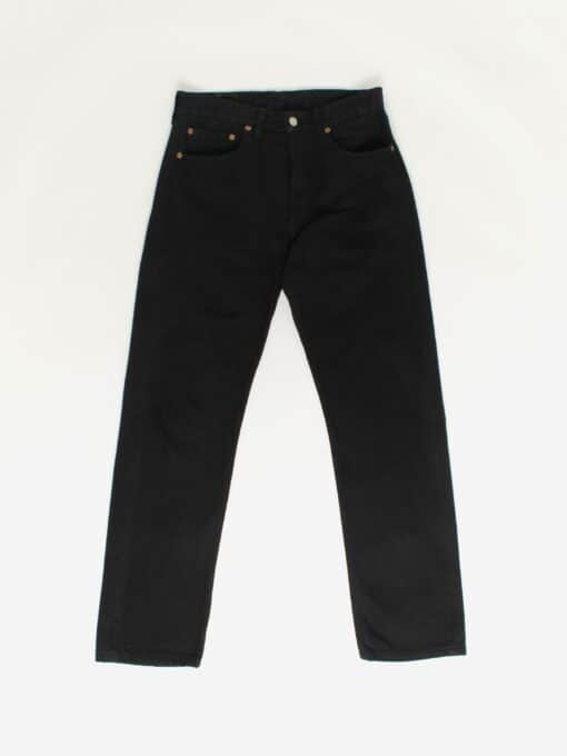 Vintage Levis 501 Jeans 30 X 31 Black Dark Wash Uk Made 90s