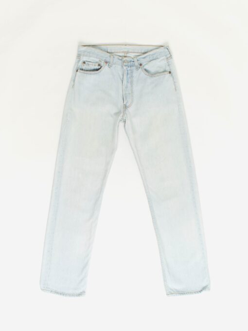 Vintage Levis 501 Jeans 30 X 31 Blue Light Wash Uk Made 90s
