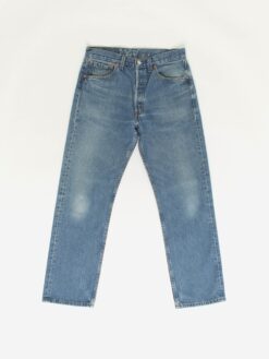 Vintage Levis 501 Jeans 31 X 29 Blue Stonewash 90s Worn Knees
