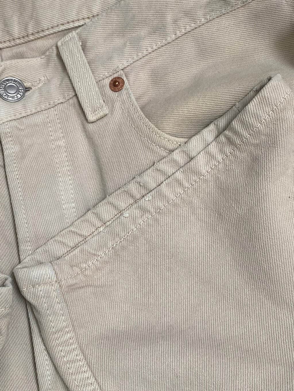 Vintage Levis 501 Jeans 31 X 31 Beige Usa Made 90s 5