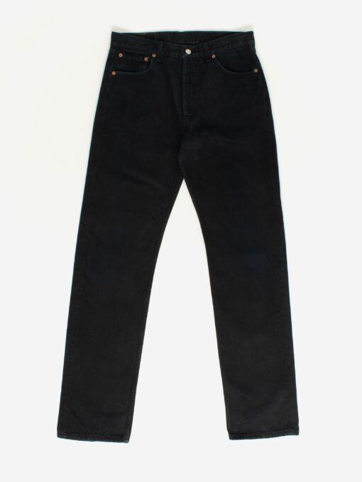 Vintage Levis 501 Jeans 32 X 35 Black Dark Wash Uk Made 90s