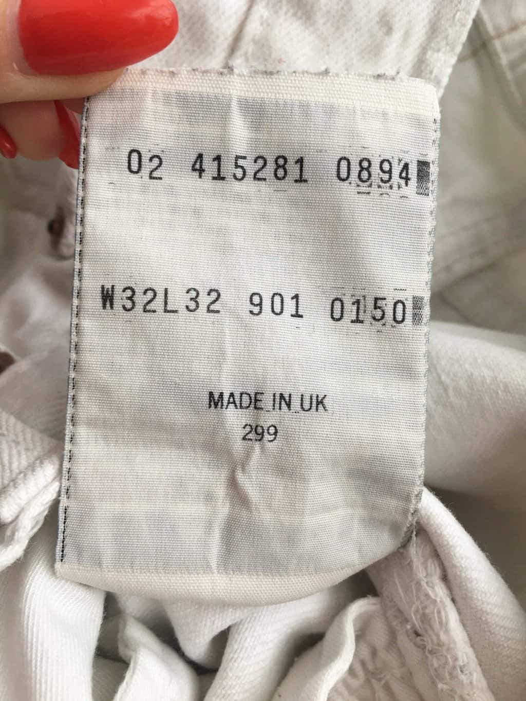 Vintage Levis 901 Jeans 29 X 315 White Uk Made 90s 5