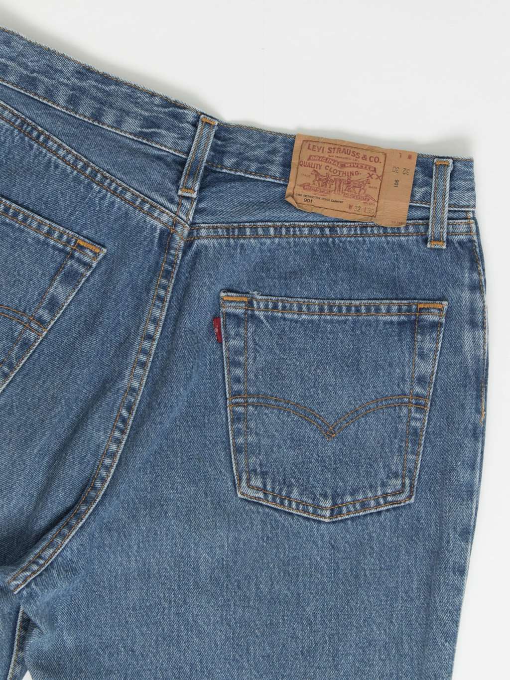 Vintage Levis 901 Jeans 30 X 295 Blue Stonewash Uk Made 90s Mom Jeans 4