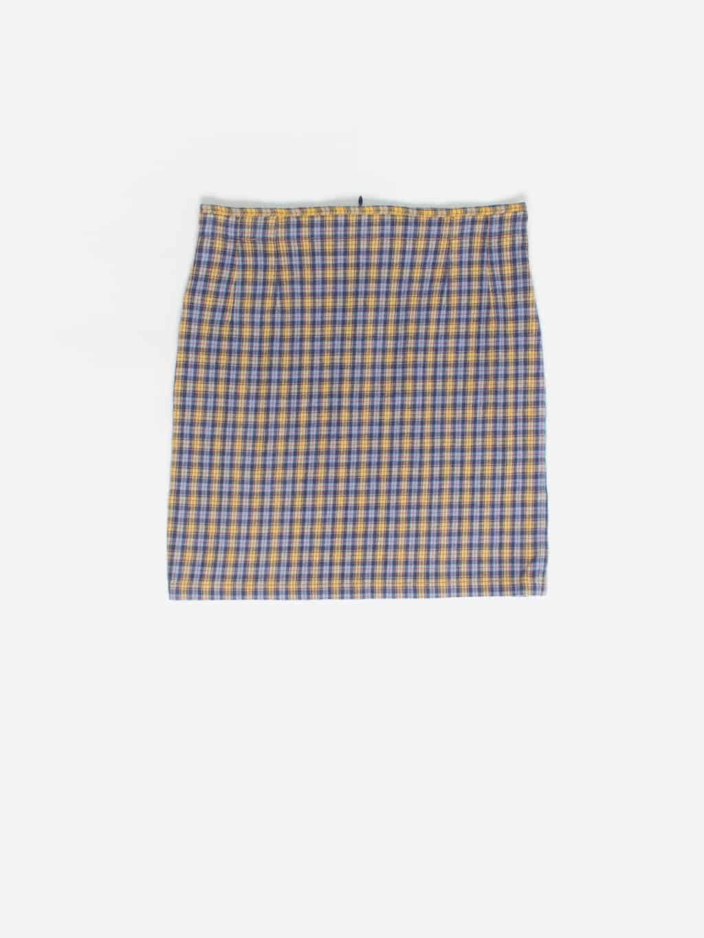 Vintage Oilily Skirt In Purple Yellow Check Medium