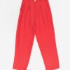 Vintage Red Silk Trousers 26 Waist High Rise And Slightly Tapered Leg Small