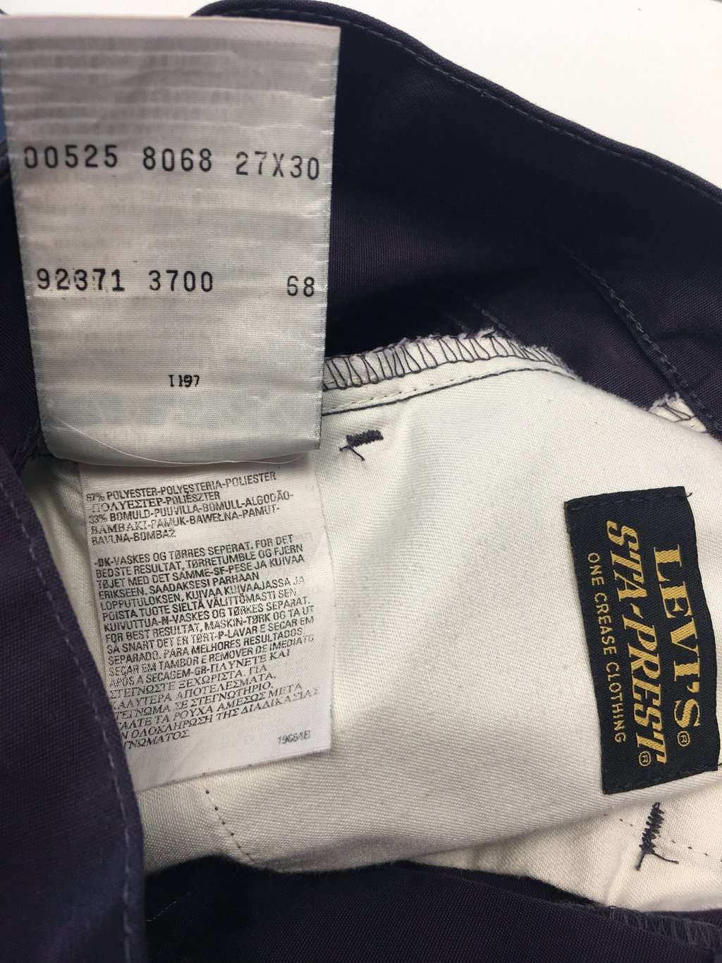 Vintage Sta Prest Levis Flares 26 X 28 Purple 00s Pants Trousers Jeans 6