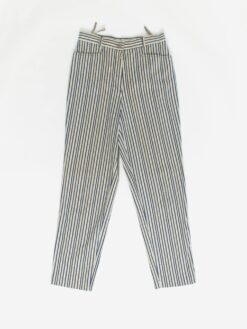 Vintage Striped Trousers 29 X 295 Blue Yellow And White With Belt Loops 90s Uk12