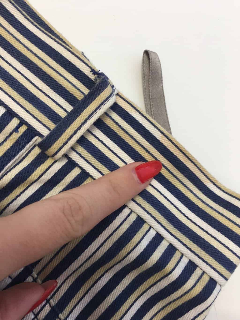 Vintage Striped Trousers 29 X 295 Blue Yellow And White With Belt Loops 90s Uk12 4