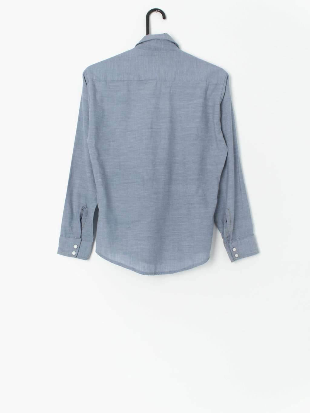 70s Vintage Mr Leggs Western Shirt In Light Blue Cotton Made In Usa Age 14 16 3