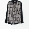 80s Italian Vintage Zip Up Shirt In Black And White Medium Large
