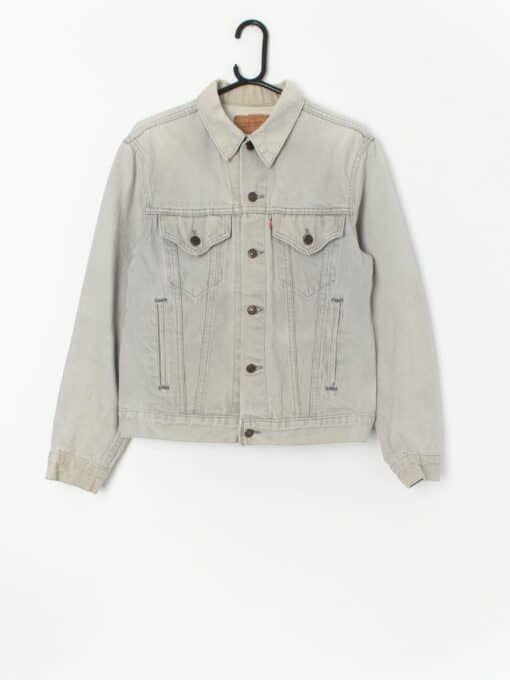80s Levis Denim Jacket M Rare Colour Pale Grey Jean Jacket Usa Made Size 40 Small Medium