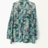 90s Green Silk Shirt With Crazy Artistic Paintbrush Pattern Medium Large 3