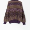 90s Purple Cardigan With Olive Green Geometric Design Medium Large 3