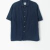 90s Vintage Denim Shirt In Dark Blue Short Sleeved Small Medium