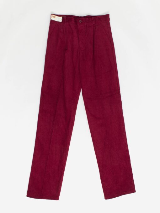 Deadstock 70s Vintage Lee Corduroy Trousers 31 X 36 Deep Red Soft Cord Rare With Original Tags