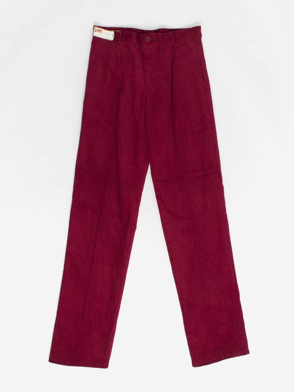 Deadstock 70s vintage Lee corduroy trousers 31 X 36 deep red soft cord,  rare with original tags