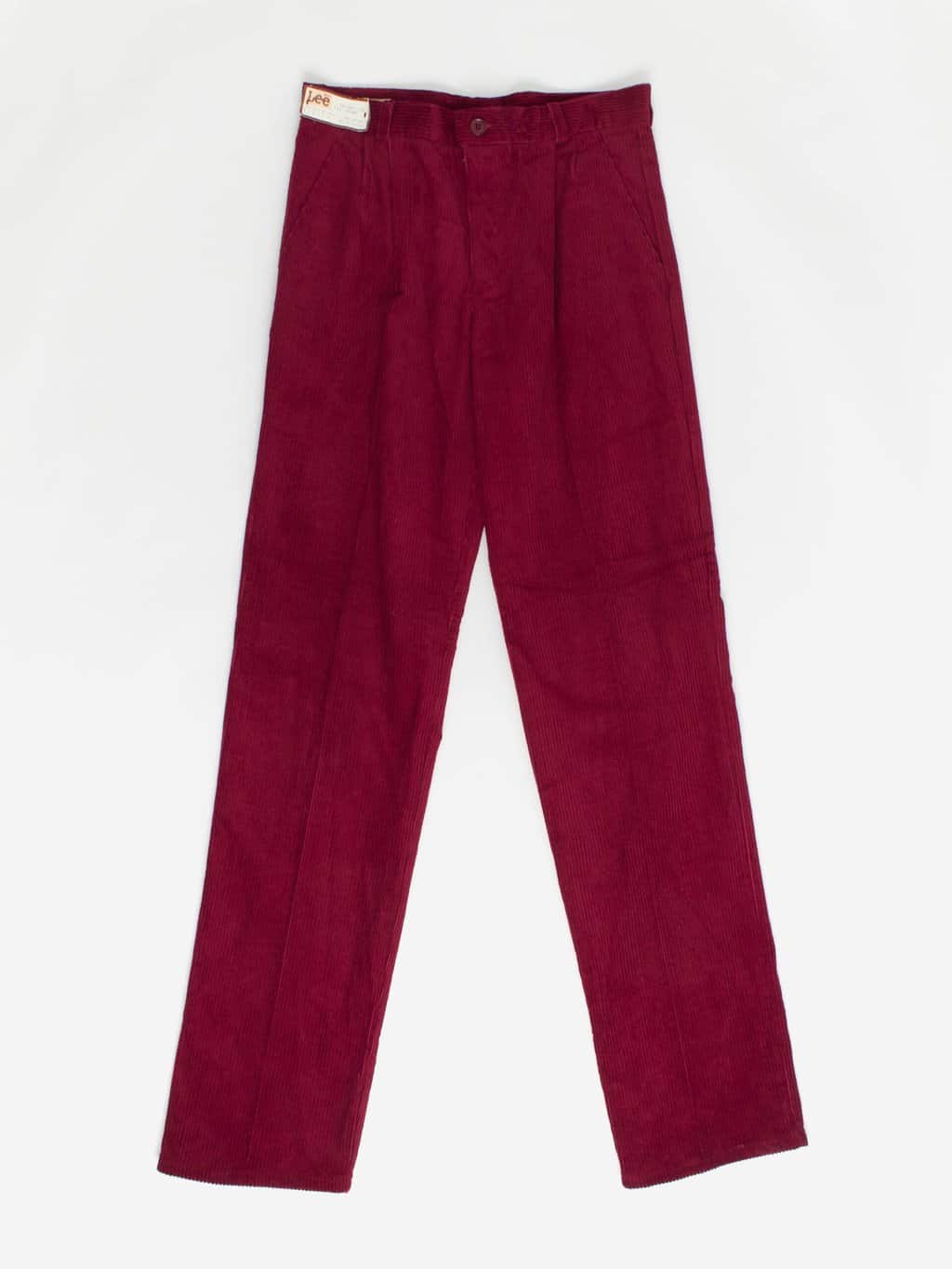 Deadstock 70s vintage Lee corduroy trousers 31 X 36 deep red soft cord rare with original tags