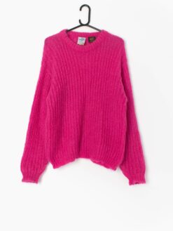 Pink Vintage Jumper By John Molloy Mohair Bland Hand Knitted In Ireland Medium