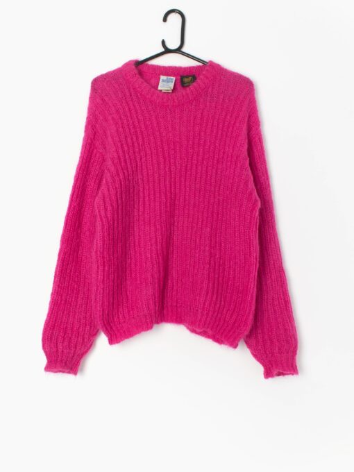 Pink Vintage Jumper By John Molloy Mohair Bland Hand Knitted In Ireland Medium