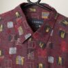 Vintage 80s Burgundy Shirt With Artistic Window Motifs Xl 2