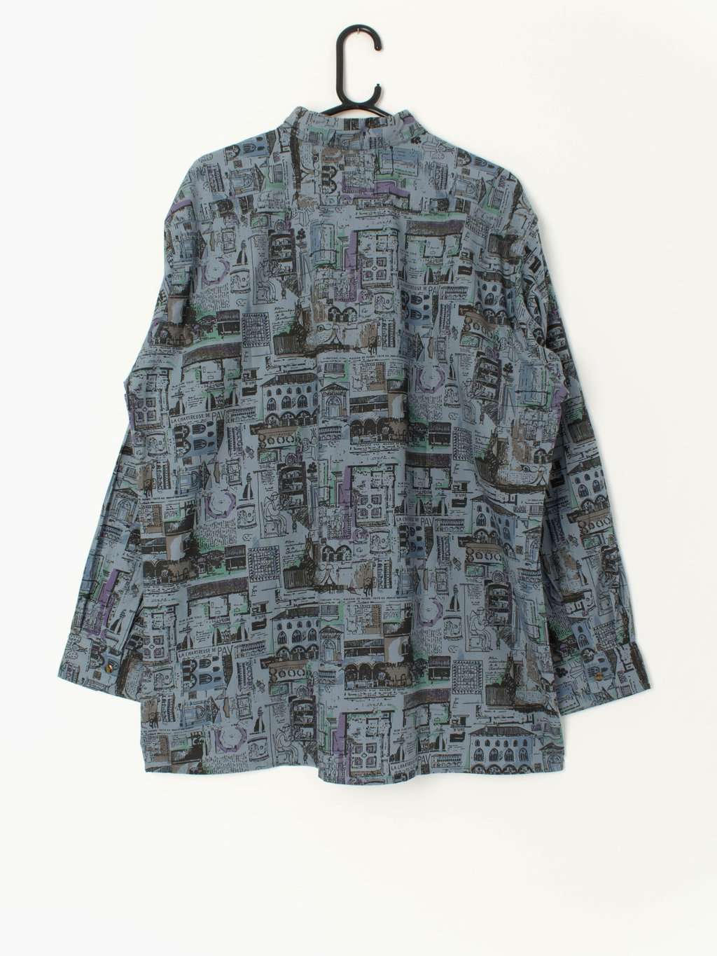 Vintage Blue Classical Architecture Shirt Deadstock With Tags Xl 3