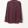 Vintage Burgundy Shirt With Suburban Tiny House Repeating City Print Medium